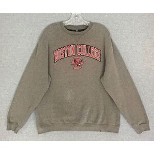 Vintage Boston College Eagles Crewneck Mens‎ Large Gray Pullover Sweatshirt READ